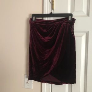 Maroon velvet skirt